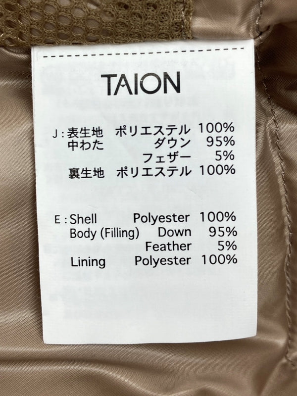 タイオン TAION GLOSTER別注 MILITALY LEVEL7 JACKET ミリタリー レベル ジャケット ダブルジップ ダウン アウター 薄茶 ジャケット 無地 ベージュ Lサイズ 104MT-1863