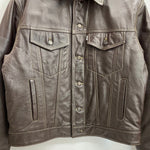 【曜日割引対象外】 リーバイス Levi's 90's LEATHER TRUCKER JACKET 70345-83-F94-153 ジャケット ブラウン Lサイズ 201MT-4094 VB
