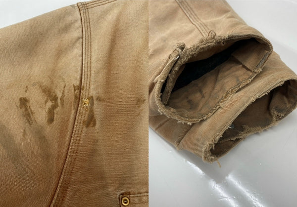 カーハート Carhartt MICHIGAN CHORE COAT ミシガン チョア コート ダック カバーオール 裏ブランケット ボタン アウター ジャケット 茶 C01 BRN サイズ 50 ジャケット ロゴ ベージュ 104MT-1877