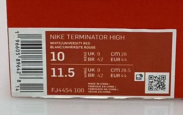ナイキ NIKE ターミネーター ハイ "ユニバーシティレッド アンド ホワイト" Terminator High "University Red and White" FJ4454-100 メンズ靴 スニーカー ロゴ レッド 28cm 201-shoes854