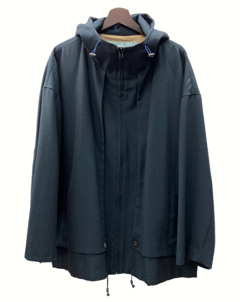 ドゥルカマラ Dulcamara 18AW よそいき BIG Flap Short Coat ビッグ フラップ ショート コート パーカー ジャケット  紺 サイズ1 ジャケット 無地 ネイビー 104MT-490 | 古着通販のドンドンサガール