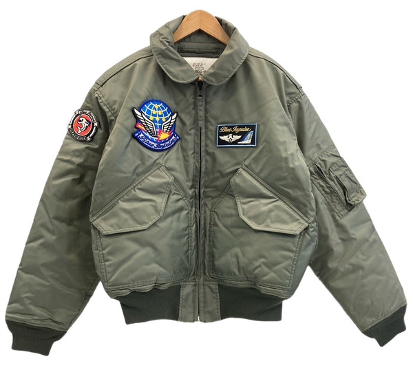 ヒューストン HOUSTON フライトジャケット ミリタリー MILITARY Blue Impulse CWU-45P  ワッペン HST-J-83388D ジャケット カーキ Lサイズ 101MT-3749