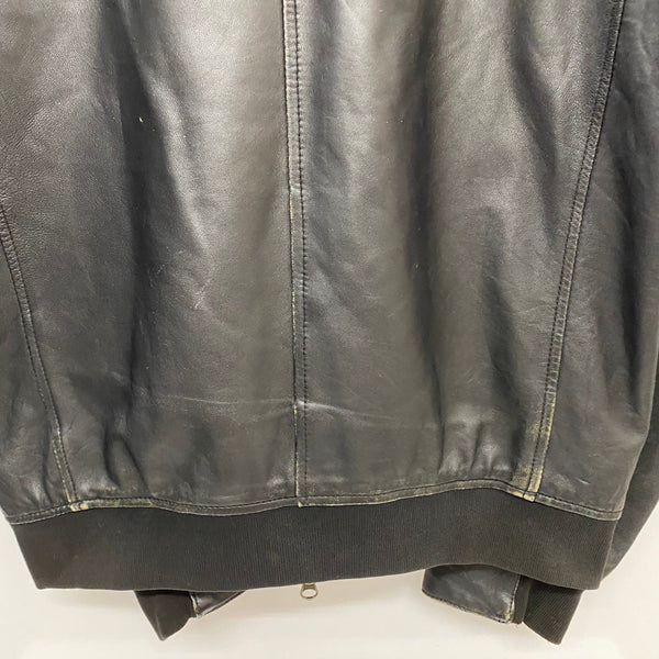 フレッドペリー FRED PERRY ラムレザーブルゾンジャケット ジャケット ブラック Mサイズ 201MT-4346