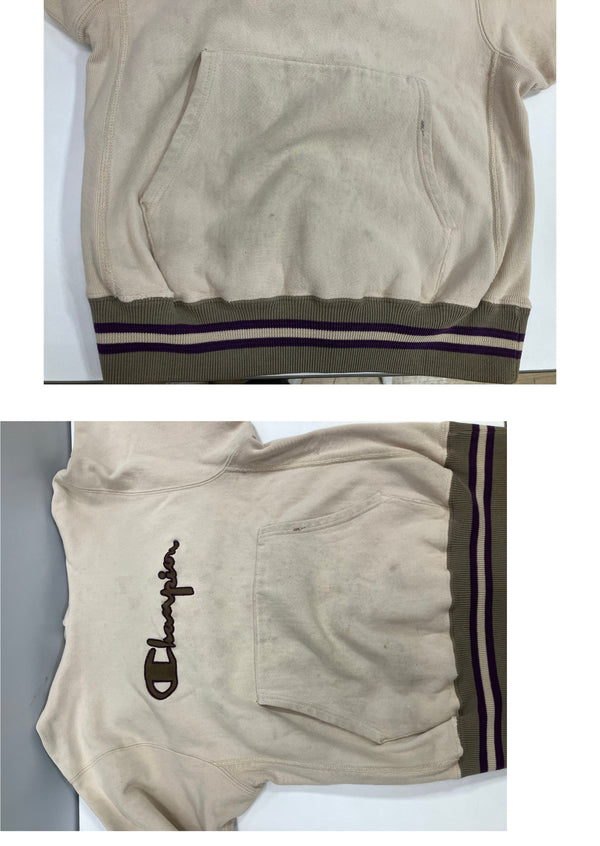 チャンピオン Champion 90's 90年代 ヴィンテージ vintage 刺繍タグ リバースウィーブ REVERSE WEAVE スクリプトロゴ リブライン アメリカ製 MADE IN USA パーカ ベージュ Mサイズ 101MT-4857