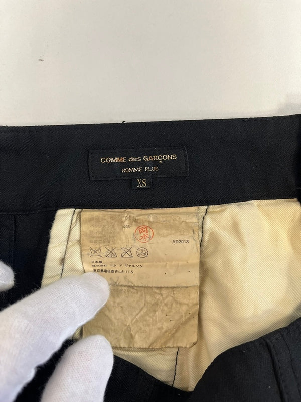 コムデギャルソン COMME des GARCONS HOMME PLUS オム プリュス  ポリ縮絨ショートパンツ 黒 ハーフパンツ ブラック SSサイズ XS 101MB-740