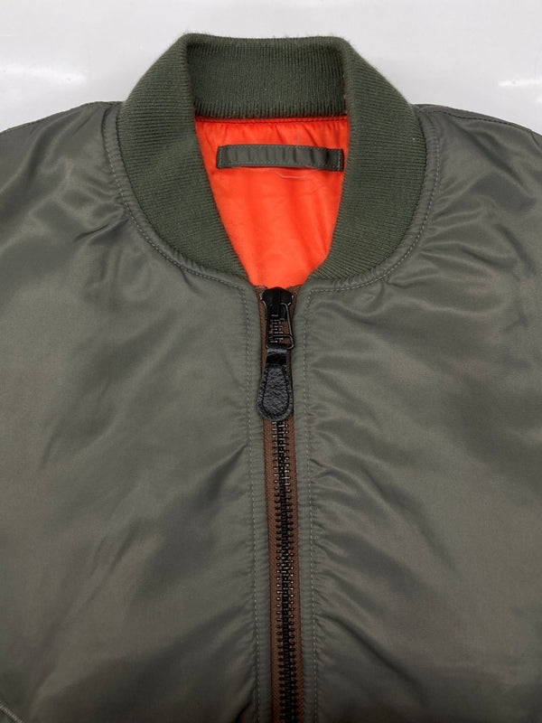 ヒューストン HOUSTON MA-1 FLIGHT JACKET フライト ジャケット ボンバー ジップアップ ミリタリー 軍物 アウター 緑 50316 ジャケット 無地 カーキ Mサイズ 104MT-1979