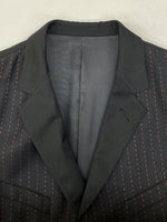 ジャンポールゴルチエ Jean Paul GAULTIER HOMME オム WOOL JACKET ベスト ドッキング ウール ジャケット テーラード 黒 サイズ 48 ジャケット ストライプ ブラック 104MT-990