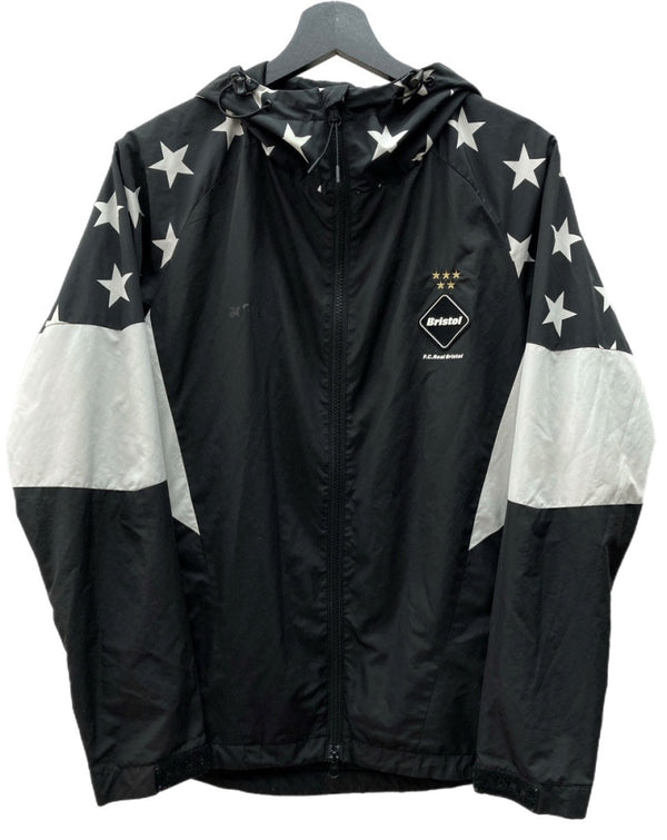 エフシーレアルブリストル F.C.Real Bristol COCA-COLA MULTI PATTERN JACKET コカコーラ マルチ パターン ナイロン フーディ 星柄 バックプリント フロントジップ BLACK 黒 FCRB-200009 ジャケット ロゴ ブラック 104MT-1842
