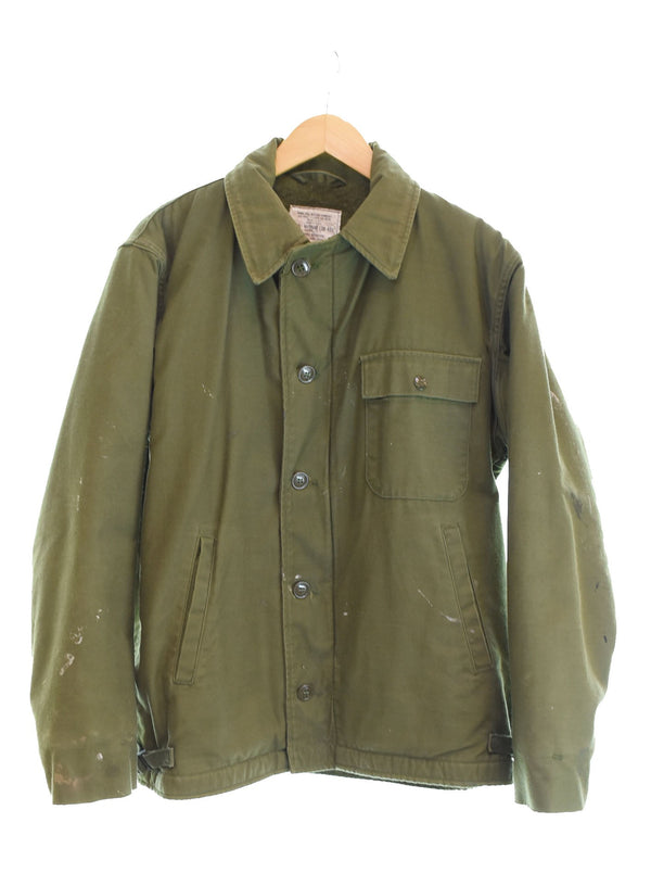 ミリタリーアイテム Military items 80s USNAVY A-2 デッキジャケット 後期 80s アメリカ海軍  8415-00-753-5612 ジャケット カーキ Mサイズ 103MT-2530