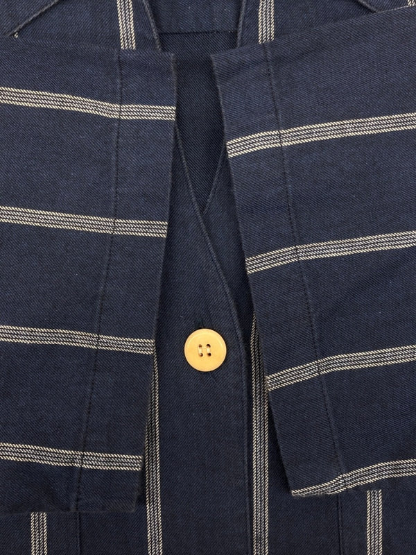 ラルフローレン RalphLauren COUNTRY 90s STRIPE S/S SHIRT ストライプ 半袖 シャツ フラップポケット インパクト21 紺 サイズ 7 半袖シャツ ストライプ ネイビー 104MT-2353