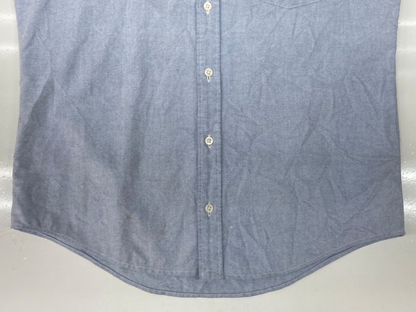 ダブルアールエル RRL BUTTONDOWN OXFORD SHIRT ボタンダウン オックスフォード シャツ 長袖 インパクト21 Ralph Lauren 青 HS-RL-HM-4684 長袖シャツ 無地 ブルー Mサイズ 104MT-2248