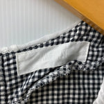 ピンクハウス PINK HOUSE ギンガムチェック柄 リボン レース 襟付き 半袖ワンピース ワンピース ブラック 201LT-430