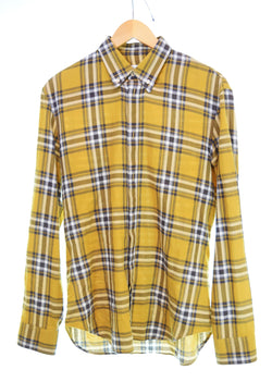 メゾン・マルジェラ Maison Margiela   Check Button Down Shirt チェック柄 ボタンアップシャツ S50DL0332 S48505 40 長袖シャツ イエロー 103MT-3246