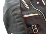 ヴィンテージ Vintage 80s 鋲ジャン ダブルライダースジャケット Made in England 80's パンク スタッズカスタム ロンジャン 英国製 ジャケット ブラック 103MT-3453