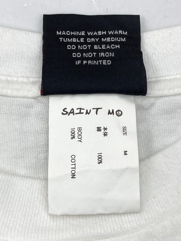 セントマイケル SAINT MICHAEL 24SS RIBON SAINT TEE リボン セント ロゴ Tシャツ白 SM-YS8-0000-012 Tシャツ プリント ホワイト Mサイズ 104MT-1465