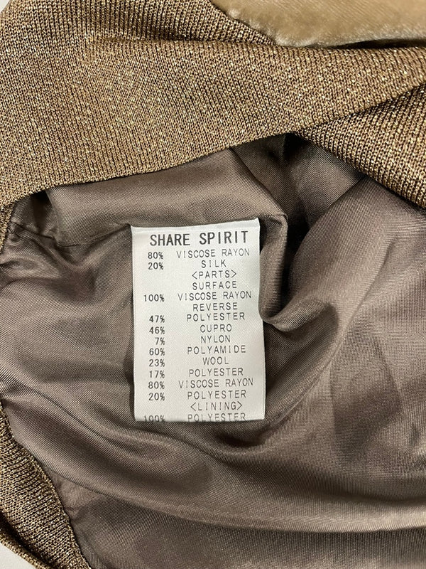 シェアースピリット SHARE SPIRIT HOMME シルク 総柄 ベロア スタジャン ジャケット マルチカラー Lサイズ 101MT-4979