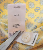 シュプリーム SUPREME 19SS Foulard Polo ロゴ 総柄 半袖ポロシャツ イエロー Mサイズ 103MT-2727