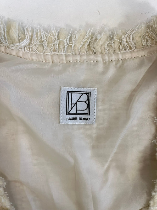 ローブブラン L'AUBE BLANC Fringe tweed vest フリンジ ツイードベスト オフホワイト系 23WI-10 ベスト ホワイト フリーサイズ FREEサイズ 101LT-189