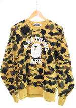 アベイシングエイプ A BATHING APE  1st カモ ジャカード カレッジ リラックスフィット クルーネックスウェット 001SWL301307M スウェット マルチカラー Mサイズ 103MT-2983