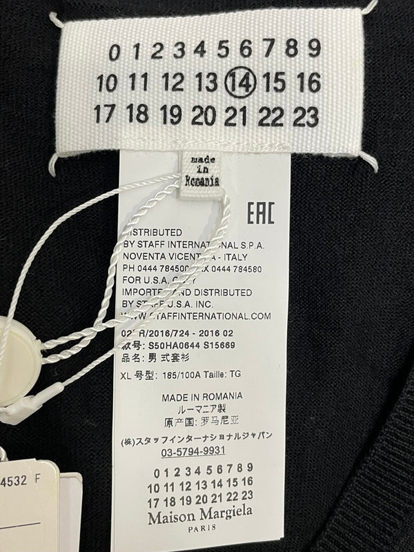 メゾン マルジェラ Maison Margiela Vネック ウール セーター S50HA0644 XL セーター ブラック LLサイズ 601MT-18