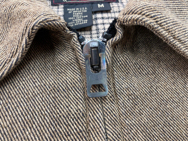 ダブルアールエル RRL 90s 90年代 三ツ星タグ USA製 ジップアップ ブルゾン アウター スポーツジャケット ワークジャケット  ジャケット 無地 カーキ Mサイズ 104MT-1993