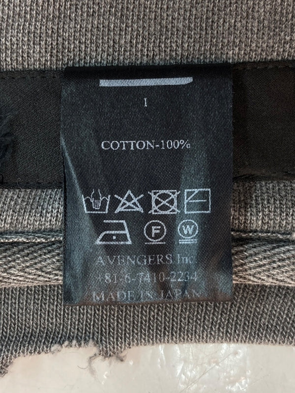 マイナス MINUS BOOTLEG CREW SWEAT ブートレグ クルー スウェット Nine Inch Nails ダメージ加工 トレーナー 裏起毛 黒 サイズ 1 スウェット プリント ブラック 104MT-1590