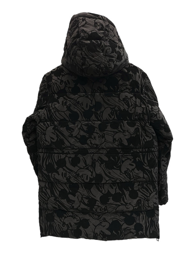 デシグアル DESIGUAL ミッキーマウス パデッドコート 黒 総柄 ディズニーコラボ ジャケット ブラック SSサイズ XS 101LT-240
