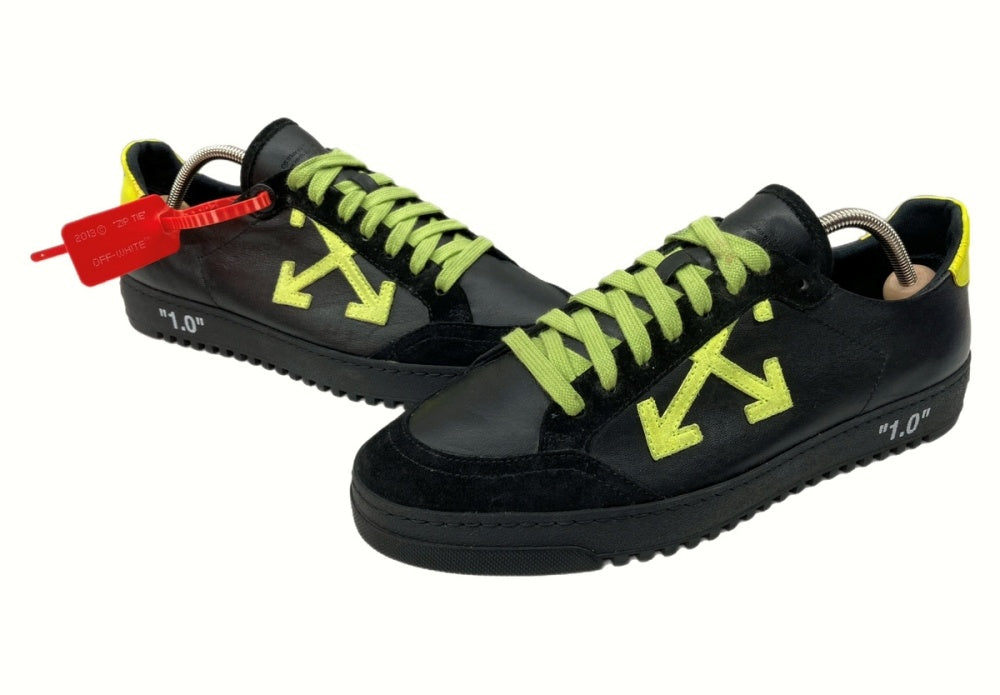 オフホワイト Off-White 2.0 Leather Low TOP Sneakers レザー シューズ ローカット Virgil Abloh ヴァージル アブロー 黒 OMIA042F19D680371062 メンズ靴 スニーカー ブラック サイズ 41 104-shoes462