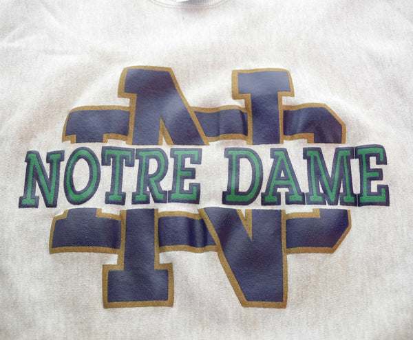 チャンピオン Champion 90s 90's 刺繍タグ REVERSE WEAVE リバースウィーブ USA製 NOTRE DAME カレッジ プリント XL スウェット グレー 103MT-2618