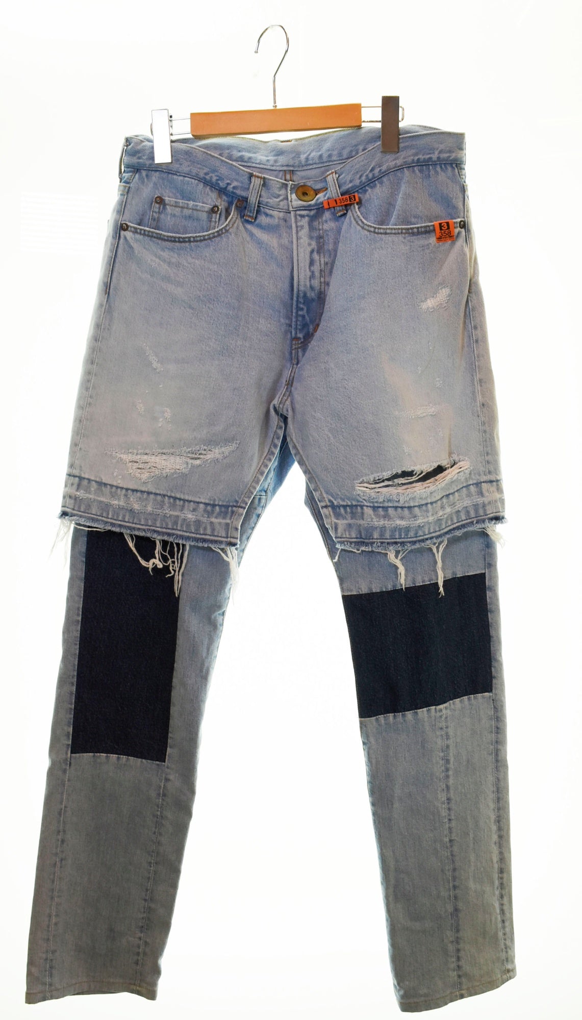 ミハラヤスヒロ MIHARA YASUHIRO Patchwork Denim Pants ドッキングレイヤード デニムパンツ 青 A02PT024  デニム ブルー 48 103MB-247 | 古着通販のドンドンサガール