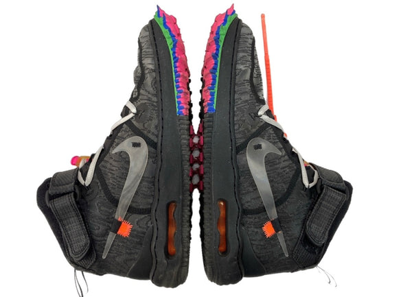 ナイキ NIKE 21年製 × OFF-WHITE オフホワイト AIR FORCE 1 MID SP エア フォース ミッド AF1 シューズ 黒 DO6290-001 メンズ靴 スニーカー ブラック 28.5cm 104S-728