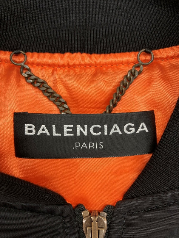 バレンシアガ BALENCIAGA MA-1 BOMBER JACKET ボンバー ジャケット ボマー ショート丈 アウター 黒 460590 TTD03 ジャケット 無地 ブラック 50 104LT-26