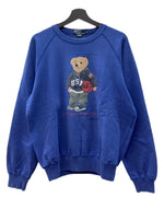 ラルフローレン RalphLauren 90s POLO BEAR SWEATSHIRT ポロ ベア スウェットシャツ トレーナー プリント 青 スウェット ロゴ ブルー Mサイズ 104MT-2304