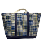 【曜日割引対象外】 エルエルビーン L.L.Bean 特大トートバッグ チェック パッチワーク 5956 バッグ メンズバッグ トートバッグ ブルー 201goods-697 VB