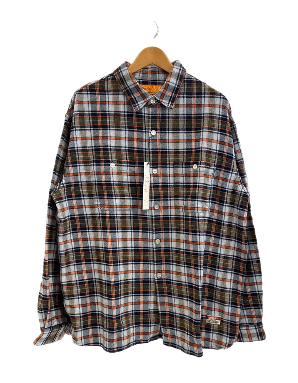 チャレンジャー CHALLENGER 24AW COUNTRY PLAID SHIRT カントリープレイドシャツ ネルシャツ 青×オレンジ チェックシャツ チェック柄 CLG-SH024-009 XL 長袖シャツ マルチカラー 101MT-5138