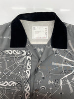 サカイ sacai 20SS × Dr Woo ドクター ウー Bandana Print Shirt バンダナ アロハ プリント シャツ 開襟 半袖 灰 20-02337M サイズ 3 半袖シャツ 総柄 グレー 104MT-1708