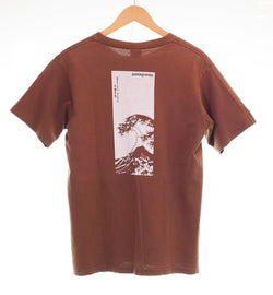 パタゴニア PATAGONIA 90's 00'S Beneficial T's 波 浮世絵 ベネフィシャル OLD オールド ブラウン Sサイズ 103MT-3524