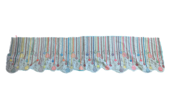 ウロコ ULOCO 刺繍 テキスタイル ステッチ ストール ウロコ電気 w  電球 ライト 白 水色 ストライプ マフラー・スカーフ レディースマフラー・ストール ホワイト 101G-232