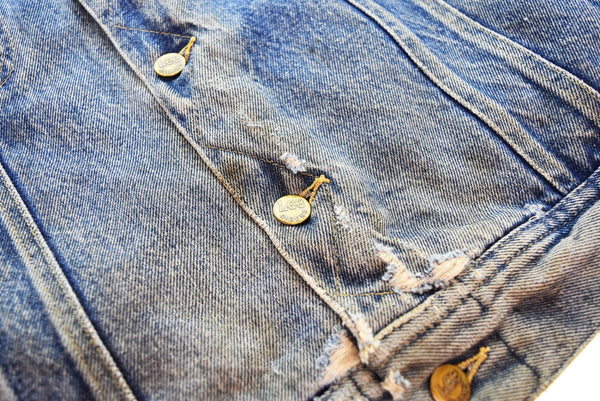 リー Lee 70s70年代 ビンテージSTORM RIDER ストームライダー ブランケットライナー デニムジャケット 44L ジャケット ブルー 103MT-3275