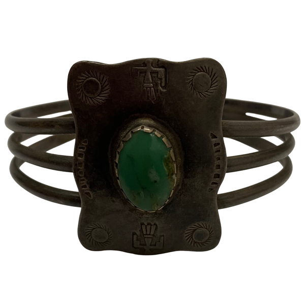 【曜日割引対象外】 【中古】インディアンジュエリー Indian jewellery M刻印 ナバホ サンダーバード ターコイズ 太陽 メンズジュエリー・アクセサリー バングル 201goods-592 VB