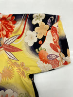 サンサーフ SUN SURF KING SMITH KIMONO DESIGN アロハシャツ 開襟 シャツ フロントボタン フラワー BLACK 黒 YELLOW 黄色 SS30690 半袖シャツ 花・植物 マルチカラー Sサイズ 104MT-371