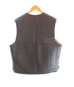 ポール・スミス Paul Smith 90's Mouton Leather Vest ムートン レザー ベスト Made in England イングランド 90年代 90s ベスト ブラウン Mサイズ 103MT-2107