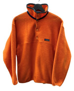 パタゴニア Patagonia 02年製 シンチラ スナップT フリース プルオーバー ハーフボタン リフレクター付 ロゴ刺繡 キッズ規格 ドミニカ共和国製 ORANGE 橙色 STYLE65569 ロゴ オレンジ KIDS XL(14) 104LT-260