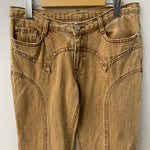 クヌースマーフ Knuth Marf bell bottom denim pants フレアパンツ スタッツ デニム ブラウン SSサイズ 201LB-111