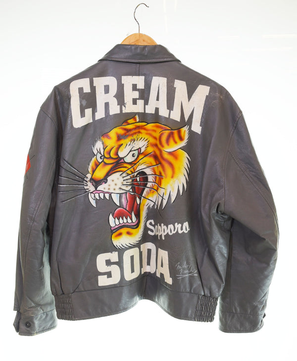 クリームソーダ CREAM SODA 80s ダイヤ柄 レザージャケット