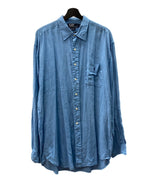 ラルフローレン Ralph Lauren LOWELL SPORT リネンシャツ 片ポケ ポケット 刺繍 ポニー 青 長袖シャツ ロゴ ブルー 104MT-2057