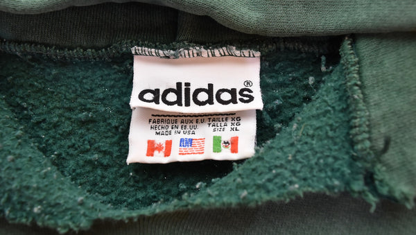 アディダス adidas 80s  90s トレフォイルロゴ ビッグロゴスウェット パーカー パーカ グリーン 103MT-3358