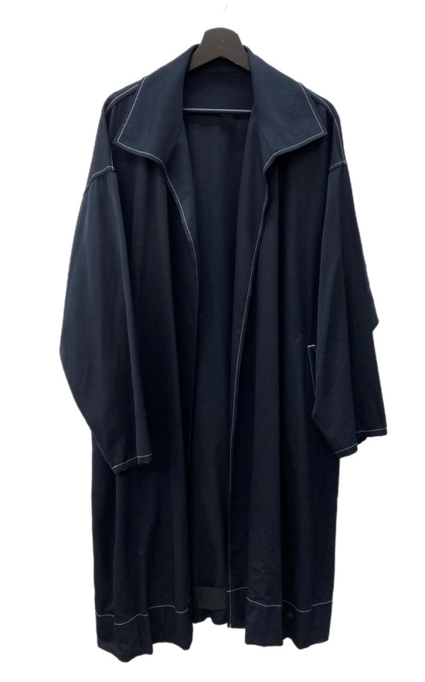 ワイズ Y's ヨウジヤマモト Yohji Yamamoto 山本耀司 ロングコート ライトアウター 羽織り WOOL ウール 毛 NAVY 紺 コート 無地 ネイビー 104LT-136