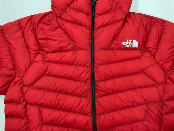 ザノースフェイス THE NORTH FACE サンダーフーディ Thunder Hoodie ダウン ライトダウン アウトドア PERTEX パーテックス 赤 NY81811 ジャケット ロゴ レッド Mサイズ 104MT-2095