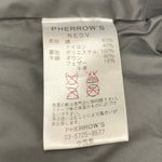 【曜日割引対象外】 フェローズ PHERROW'S ノーザンエクスプローラー ダウンベスト N.E.D.V. 牛革 切り替え レザー  ベスト ブラック 40サイズ 201MT-3222 VB